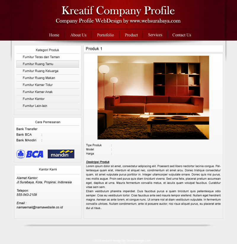 Desain layout website pertama 